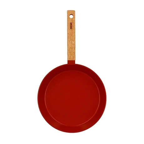 Poêle Ector Induction Aluminium Revêtu Manche En Bois 24 Cm Rouge – Image 2