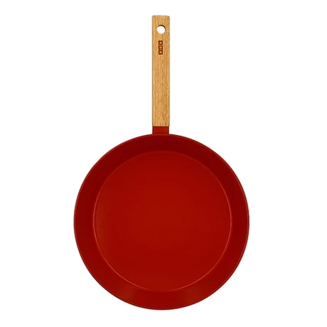 Poêle Ector Induction Aluminium Revêtu Manche En Bois 28 Cm Rouge – Image 2