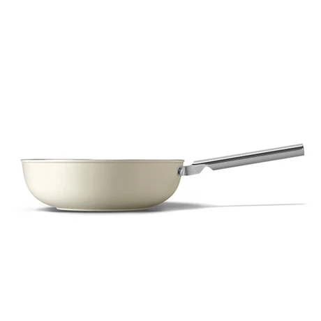 Smeg Wok Aluminium Antiadhésif 30 Cm Crème Mat – Image 2