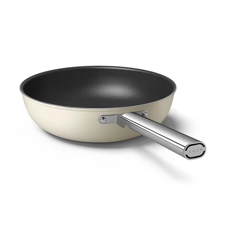 Smeg Wok Aluminium Antiadhésif 30 Cm Crème Mat – Image 3