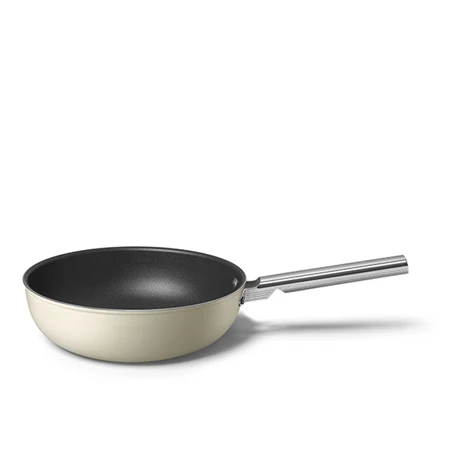 Smeg Wok Aluminium Antiadhésif 30 Cm Crème Mat – Image 4