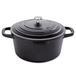 Cocotte LégÚre Ronde En Fonte D'aluminium 24 Cm 4,5 L Coloris Noir