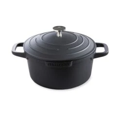 Cocotte LégÚre Ronde En Fonte D'aluminium 20 Cm 2,6 L Coloris Noir