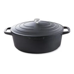 Cocotte LégÚre Ovale En Fonte D'aluminium 32 Cm 6,5 L Coloris Noir