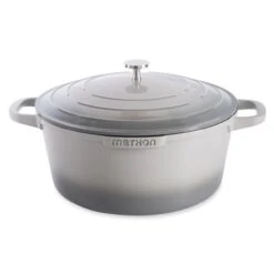 Cocotte LégÚre Ronde En Fonte D'aluminium 28 Cm 6,7 L Coloris Gris