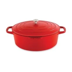 Cocotte LĂ©gĂšre Ovale En Fonte Dâaluminium 32 Cm 6,5 L Rouge