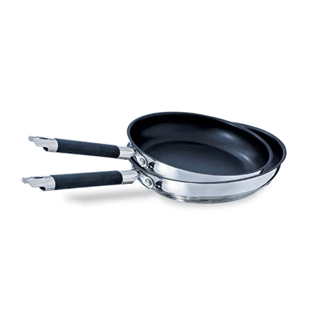 Lot 2 Poêles Antiadhésives Rapid Cook Inox 20 Et 24 Cm