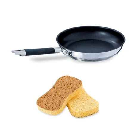 Set Poêle Anti-adhérente Rapid Cook 24 Cm Et 2 éponges Végétales